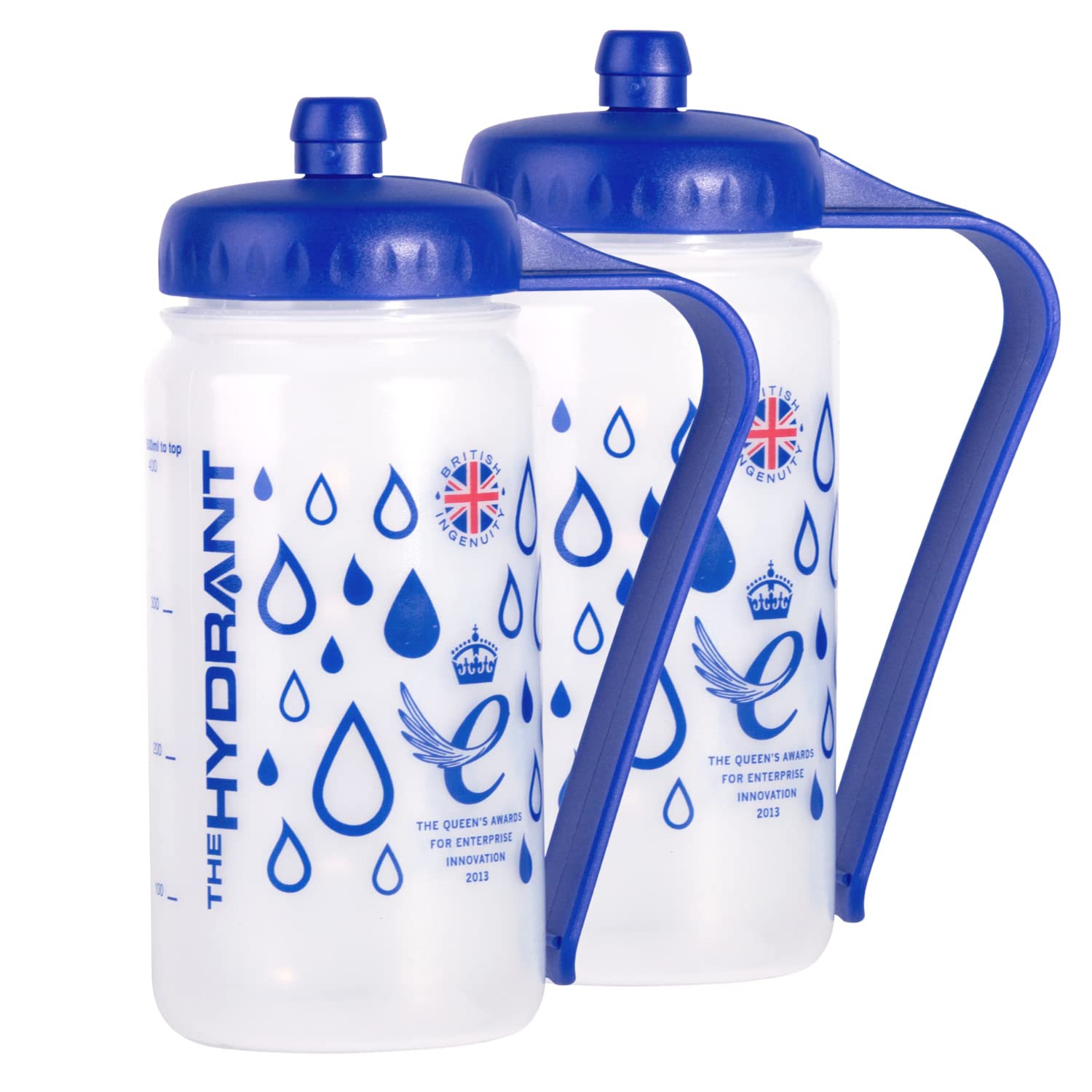Hydrate for Health The Sports Hydrant: A Unique & Ingenious Sports Drinking Bottle That Hangs, Hooks or Clips Almost Anywhere. 500ML Capacity. 2 Pack.