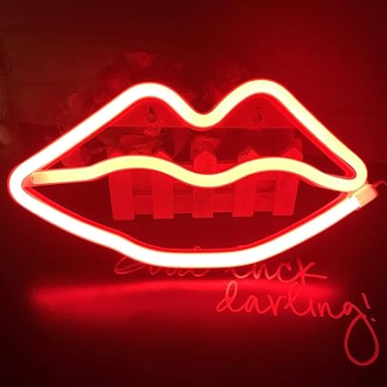 LED Lippen geformt Neon Signs romantische Kunst dekorative Lichter Wand-Dekor für Studio Party Kinderzimmer Wohnzimmer Hochze