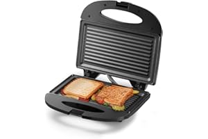 MULTILASER Multi CE043 - Electric Sandwich Maker Grill with Nonstick Double Plates, Thermostat Control, Cool Touch Handle, Compact Panini Press Grill. Perfect for Burguers, Cooking Breakfast, Snacks & More.