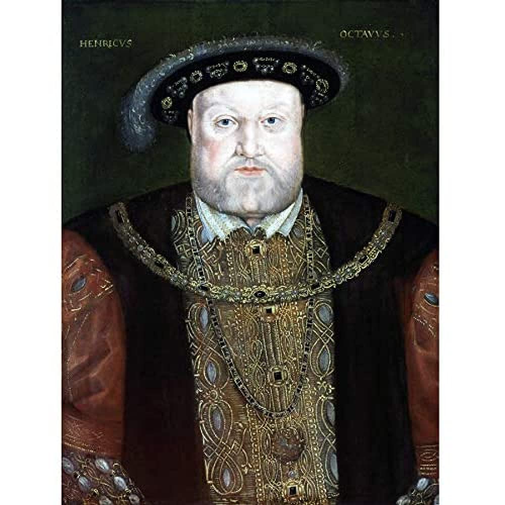 Portrait Old King Henry VIII England Painting Royal Historic Art Print Canvas Premium Wall Decor Poster Mural