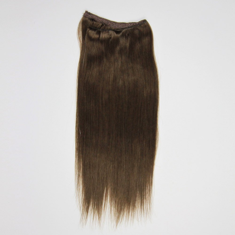 I&K 18” Onepiece QuickFit 100% Human Hair Extensions #4-Chocolate Brown 18 inches — image 1