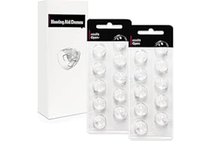 HEARING AID BATTERY CLUB Open Domes 6mm Double Vent Hearing Aid for Oticon Replacements, Oticon Minifit Double Vent Bass Domes, 2 Pack of 10 Each (Total 20Pcs)