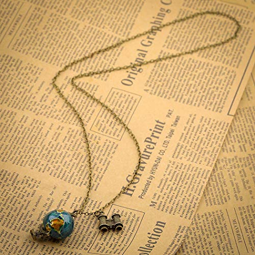 Barogirl Earth Globe Necklace Telescope Vintage World Travel Accessories Jewelry for Women and Girls