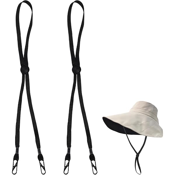 Cyrank 2Pcs Windproof Rope for Hat, Flexible Adjustable Hat Strap