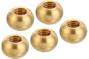 PATIKIL M4x0.7 Thread Cap Nuts Knob, 5 Pack Brass Ball Lamp Decoration Screw Caps Nut Cover Nut for Furniture Lighting