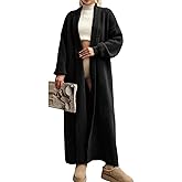 NRHTYE Womens Fuzzy Long Cardigan Sweaters Oversized Open Front Knit Fluffy Cardigans Fall Winter Maxi Duster Coat