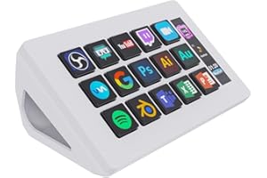 TreasLin VSDinside Macro Keypad Stream Controller with 15 Customizable Keys to Trigger Actions in OBS Twitch YouTube for Content Creators Streaming Deck Compatible with PC & Mac HSV293S White