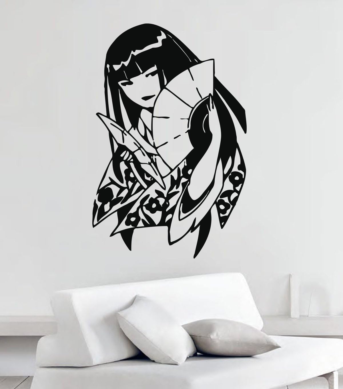Amazon Com Greate Decal Japanese Girl Anime Wall Decal Cartoon Manga Hentai Sexy Girl Sword Vinyl Stickers Mural Mk2527 Home Kitchen