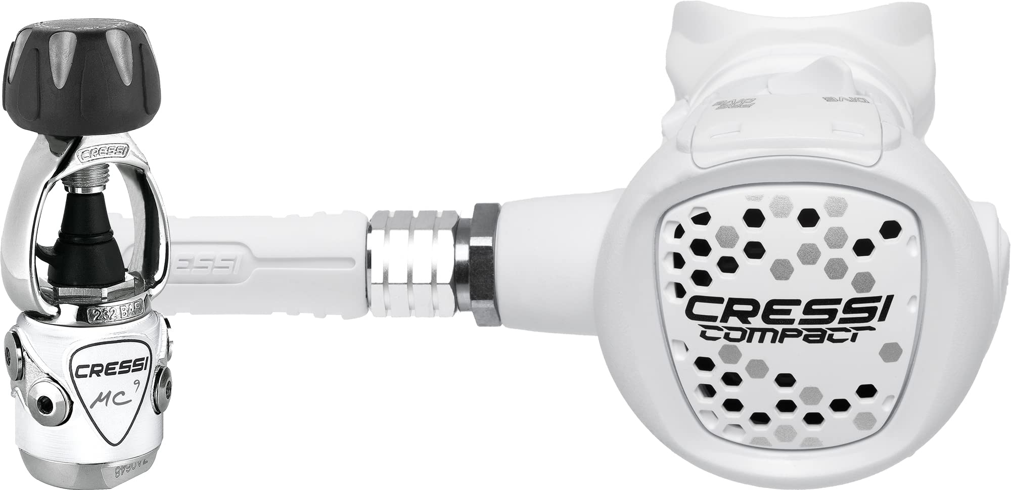Cressi MC9/XS Compact Regulator- Regulator for Diving, INT, White, Adult Unisex