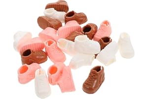 Wakauto 12 Pairs 17cm Miniature Doll Shoes High-top Mini Boots for 1/12 Scale Bjd Ob11 Ymy Dolls Dollhouse Accessories Decora