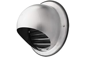 calimaero KWG 4 inch Round Stainless Steel Dryer Vent Covers Ventilation Grill Hood with Rubber Seal