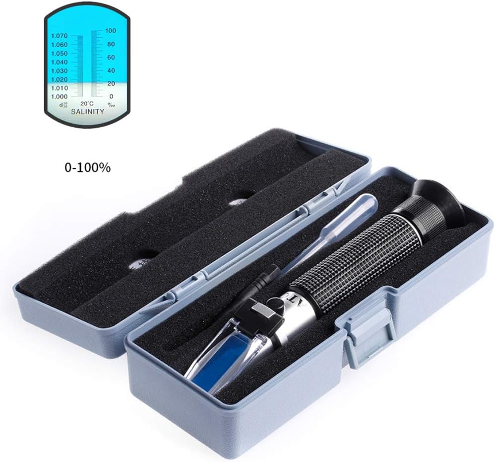 ruiruiNIE 0%-10% Automatic Temperature Compensation Salinity Refractometer for Aquarium,Hydrometer