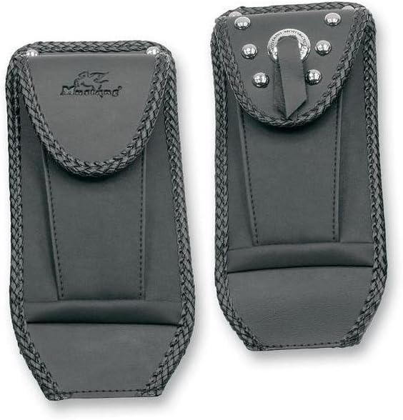 Mustang Black Studded Pouched Tank Bibs for Harley Davidson 2001-2008 Suzuki Vo - One Size
