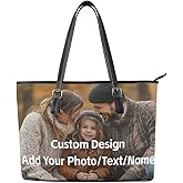 Coldinair Christmas Leather Tote Bag for Women with Zipper Large Shoulder Tote Bag Shopping Casual Travel Bag Handbag Purse