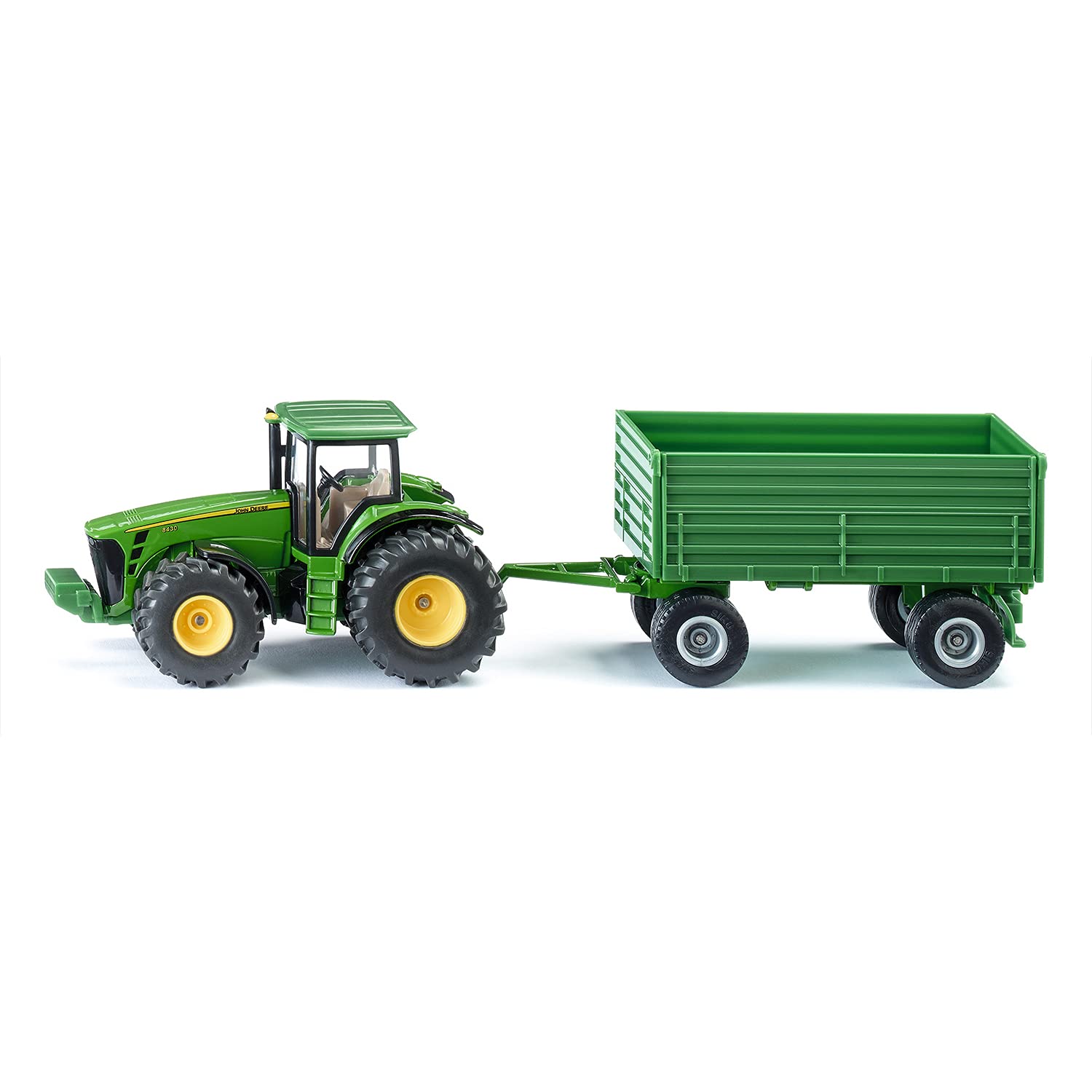 siku 1953, John Deere Tractor with Trailer, 1:50, Metal,Plastic, Green, Multifunctional