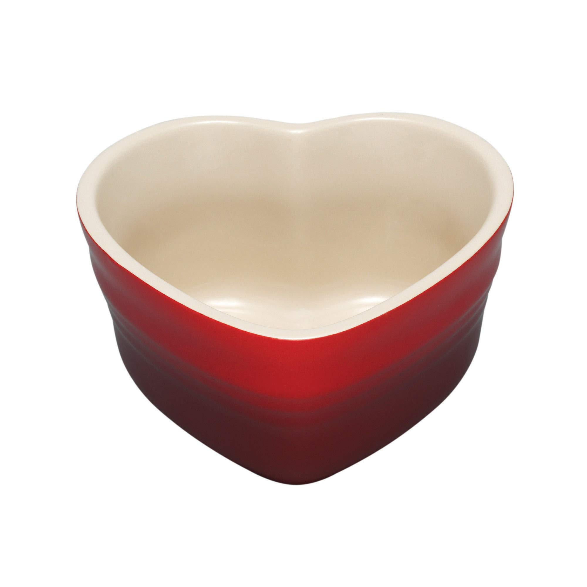 LE CREUSET Stoneware Heart Ramekin without Lid, 91002926060000, Cerise, 0.3 L