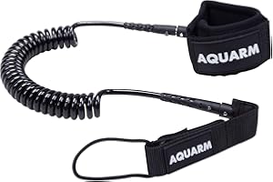 AQUARM Premium Coiled Surfboard Leash, 8/10 feet SUP Leash Leg Rope, Stand Up Paddle Board Leash for All Types of Surfboards