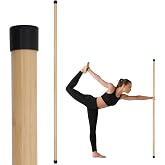 P Polerden Yoga Stick, 5ft Exercise Stick for Mobility, Stretching Stick with Non-Slip Ends, Exercise Dowel for Pilates, Balance Pole and Stretch Bar for Stretching Equipment