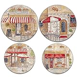 Range Kleen 5082 4-Pack Paris Caf&eacute; Round Burner Kover Set, 8.5 Inches and 10.5 Inches