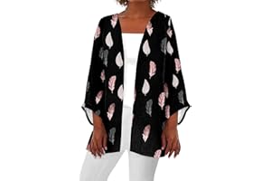 YUTANRAL Womens Summer Tops 2024 Trendy Dressy Casual Kimonos for Women Lightweight Cardigan 3/4 Sleeve Tops Cover Ups
