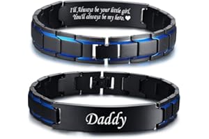 VNOX Personalized Stainless Steel Link Bracelet for Men Elegant Two-Tone Square Link Chain Bracelet for Men Dad Wristband Adjustable