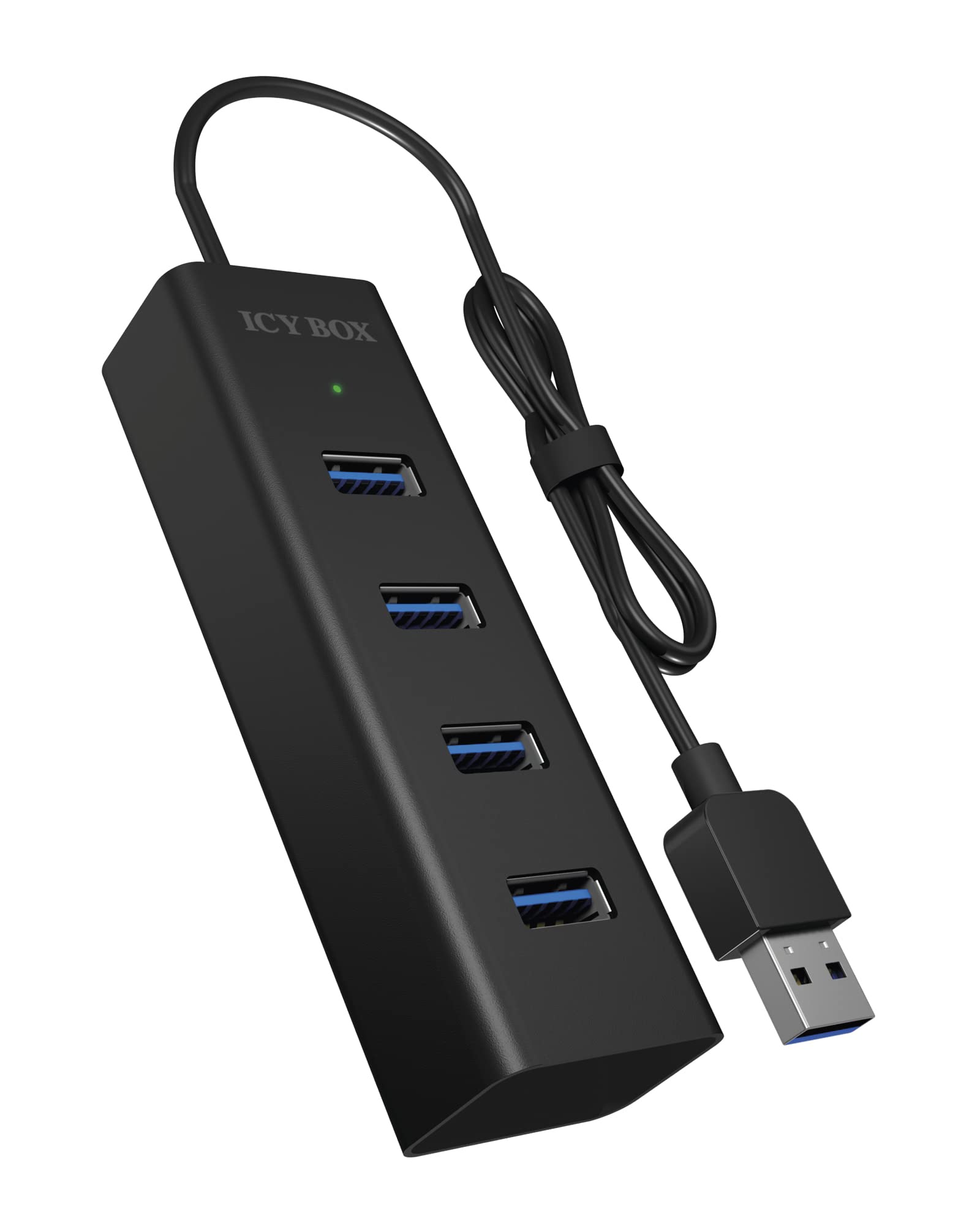 ICY BOX IB-HUB1409-U3 4-Way USB Hub (Type-A Connection) with 4 x USB 3.0 (Type-A) Ports black IB-HUB1409-U3 4x USB 3.0 (Type-A)