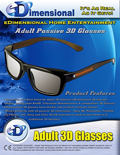 image for eDimensional ED Family 4 Pack Cinema 3D Glasses KIT for LG 3D TVs - 2 