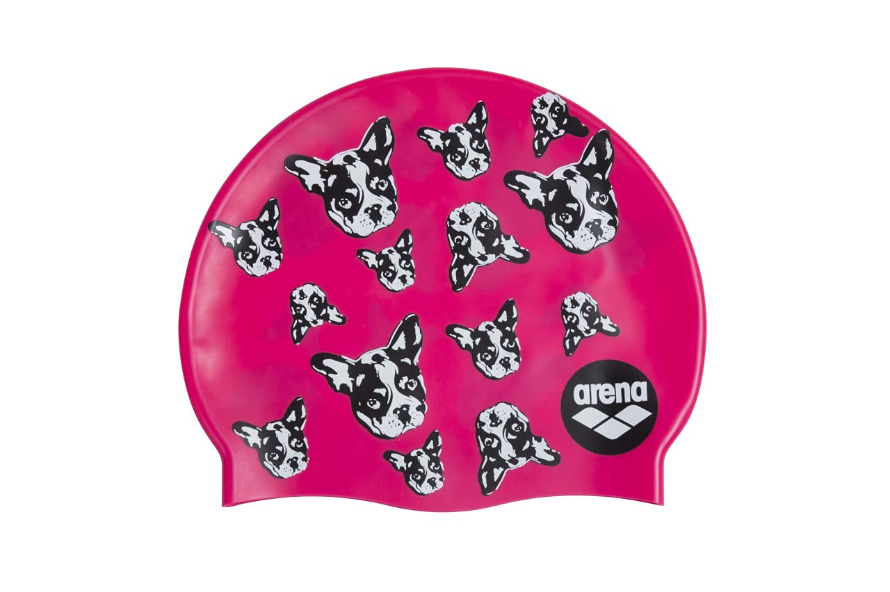 Arena Print Jr Swim Caps, Adult Unisex, Pink, TU