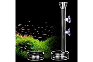 ANXUNJIM Shrimp Feeding Tube and Dish,2 Cup Clear Crystal Glass Fish Tank Shrimp Feeder Tube Tray
