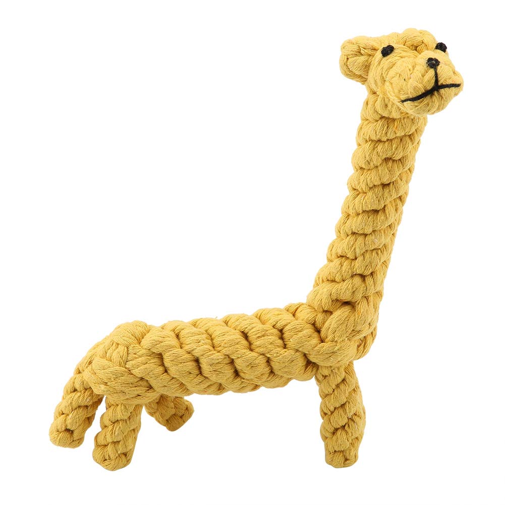 Zerodis Dog Rope Chewing Toy Cute Giraffe Shape Cotton Bite Resistant Pet Dog Puppy Cat Teeth Cleaning Biting Interactive Toy