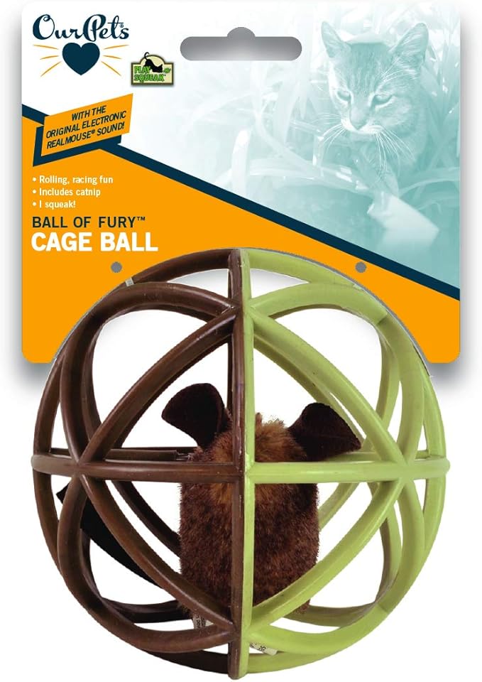 cat toy with mouse inside