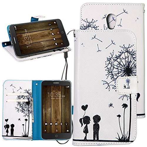 Alcatel Allura Case, Alcatel Fierce 4 Case, Alcatel Pop 4 Plus Case, Harryshell Flip PU Wallet Leather Case Cover with Card Slot & Strap for Alcatel OneTouch Fierce 4 / Pop 4 Plus / Allura (A-3)