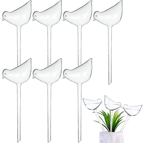 Yesoa 10 Pcs Bird Shape Plant Waterer Plastic Plant Watering Globes Self-Watering Bulbs Large Garden Watering Stakes Automatic Irrigation Device for Indoor Outdoor Plants