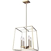 Canarm Coco 4-Light Chandelier, 14-Inch Width Gold Finish, Adjustable Downrod Height, Transitional Lighting for Dining Room, 