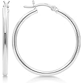 Kezef 2mm 925 Sterling Silver Hoop Earrings for Women| Hypoallergenic Lightweight