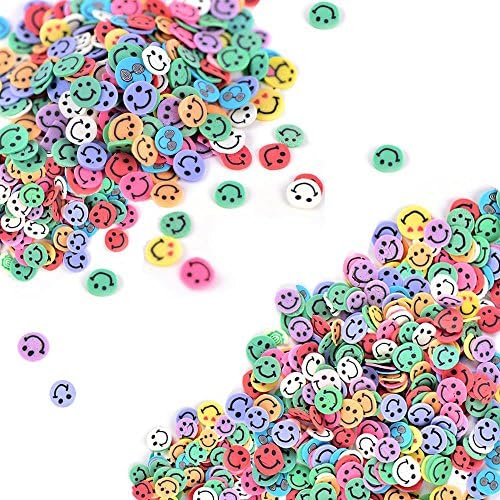 2000 Pcs Smiling Fimo Slices for Slime,DIY Crafts,polymer clay canes Nail Art Decorations Slices by HONGTIAN