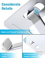 Babacom Laptop Stand Ergonomic Foldable Aluminum Riser 10-16in Silver view 6