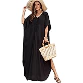 Moss Rose Kaftan Dresses for Women V Neck Summer Swimsuit Cover up Caftan Maxi Beach Dresses