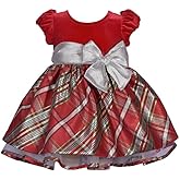 Bonnie Jean Girl's Christmas Dress - Holiday Plaid Dress for Baby, Toddler and Little Girls