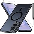 Bimanpap Matte Case for Samsung Galaxy S25 Edge 5G with Screen Protector, Compatible with Magsafe,[Wrist Strap] Magnetic Shoc