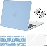 MOSISO Compatible with MacBook Air 13 inch Case 2026 2025 2024 2023 2022 M4 A3240 M3 A3113 M2 A2681,Plastic Hard Shell&Keyboard Cover&ScreenFilm&Type C for MacBook Air 13.6 inch Case, Air Blue