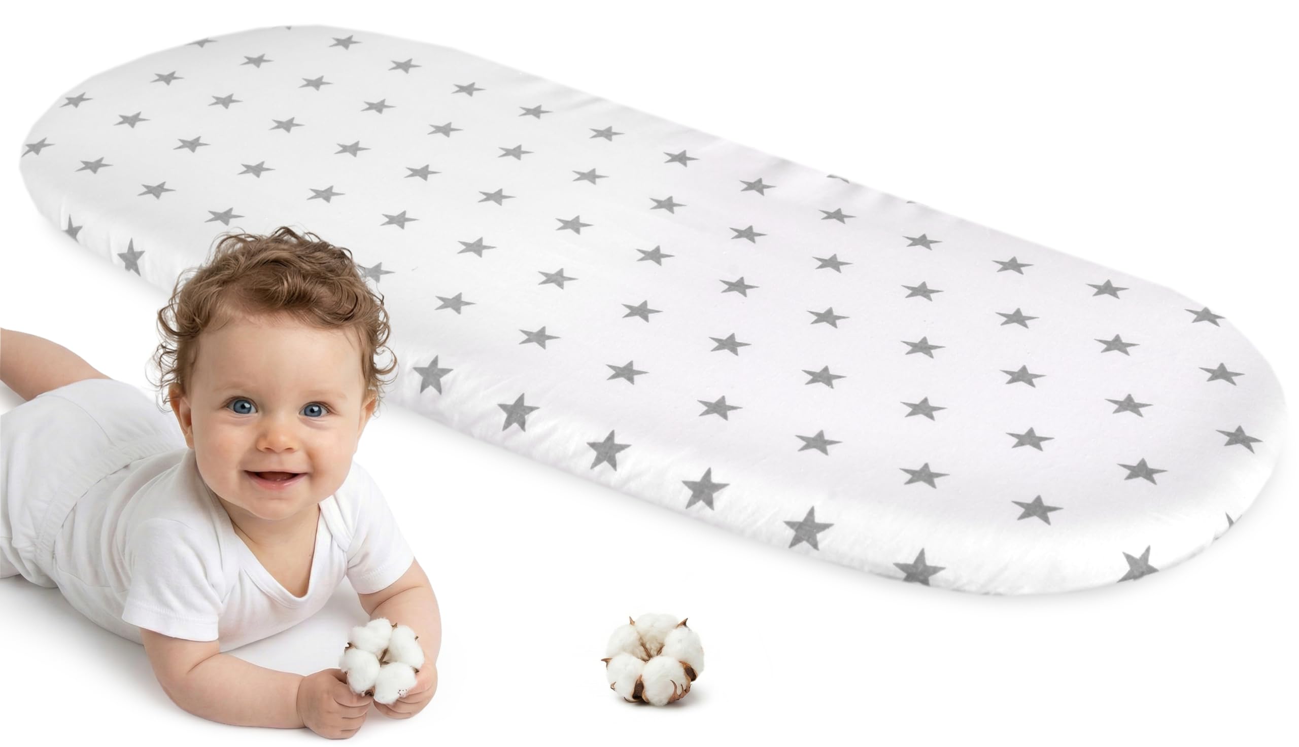 Medi Partners Fitted Sheet Pram 86 x 40 cm 100% Cotton Mattress Protector Baby — image 1