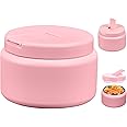 Reeple 2025 13.5oz Kids Soup Thermo for Hot Food Vacuum Insulated Food Jar with Buckle Lid, Stainless Steel Wide Mouth Leak Proof Lunch Container for School Picnic Travel,Pink