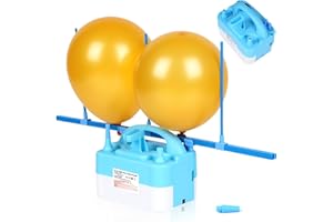 HXHWISE Electric Balloon Pump,110V 600W Portable Dual Nozzles Balloon Pump,Air Pump Balloon Blower for Party Decorations with Tying Tool