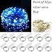 12PCS Battery Operated Blue Lights 20 Micro Fairy String LEDs on Silver Wire,6.5 Ft (2m) for Halloween Party DIY Wedding Home Outdoor Indoor Centerpiece or Table Decorations
