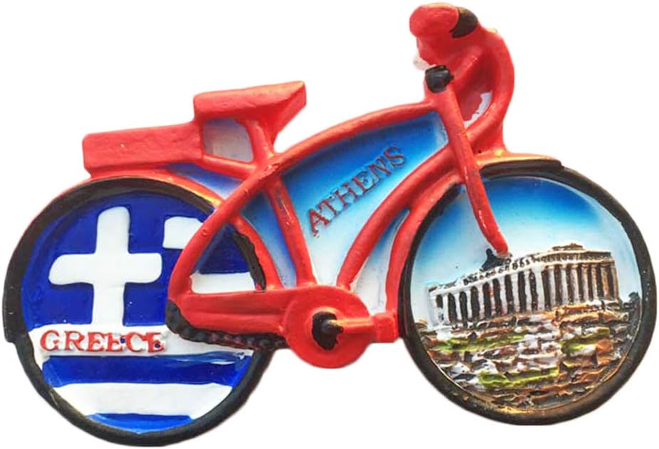 3D Athens Greece Bicycle Refrigerator Magnet Tourist Souvenirs Stickers,Home & Kitchen Decoration Greece Fridge Magnet from China