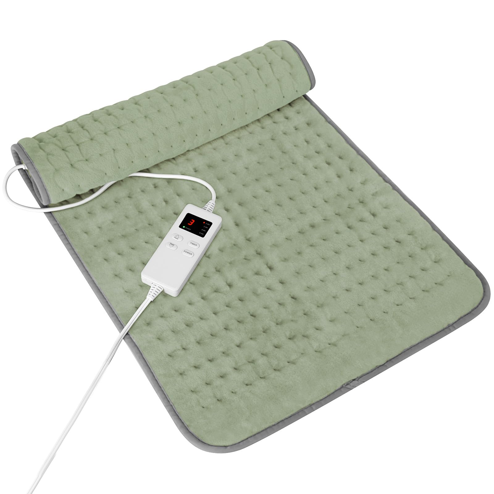 Heating Pad for Full Body Pain Relief 6 Heat Levels 4 Timers Soothes Back, Waist, Neck & Leg Aches Moist Machine Washable Holiday Wellness Gift Image