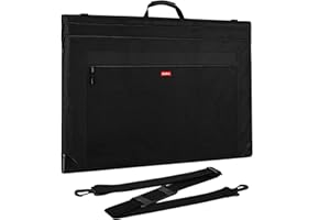 Nicpro Light Weight Art Portfolio Bag, 20x26 Black Art Canvas Portfolio Case with Detachable Shoulder Strap, Leather Corners, Carrying Storage Case for Artwork, Poster, Sketching, and Drawing