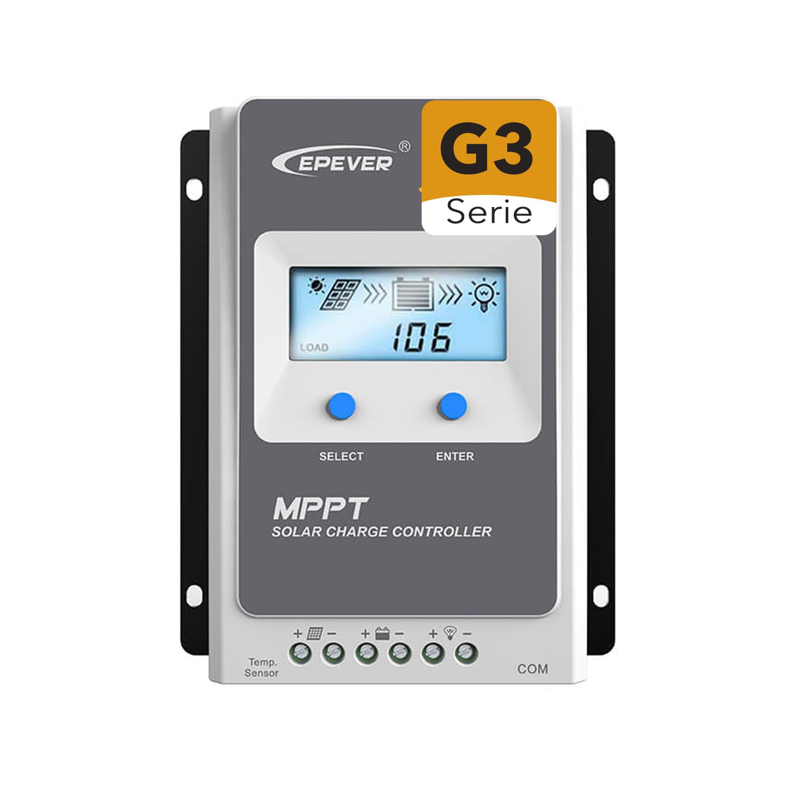EPEVER MPPT Laderegler 30A Tracer3210AN charge controller auto work 12V/24V LCD Display commen negative Erdung- Tracer3210AN