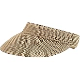 San Diego Hat Company Women's Mixed Braid Brim Visor with Velcro, Sun Hats for Women